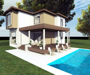 İki Katlı Çelik Villa Evler